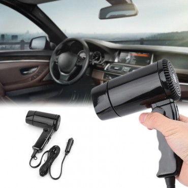Portable 12V Hot And Cold Folding Camping Travel Car Styling Hair Dryer Window Defroster
