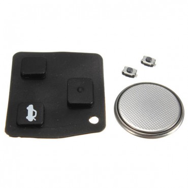 Remote Key Rubber Pad Battery & 2 Switch Repair Kit for Toyota Avensis