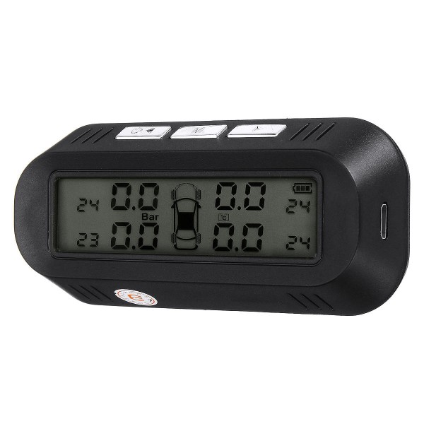 Solar Powered Monitor Car Tire Pressure Temperature Alarm