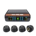 Tire Pressure Alarm Car Solar External Sensor Digital USB Auto LCD Color Screen