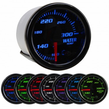 Universal 2Inch 52mm 7 Colors LED Car Water Coolant Temperature Temp Gauge Meter