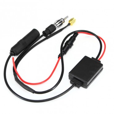 Universal FM AM Car Antenna Aerial Splitter Cable Digital Radio Amplifier Signal Reception