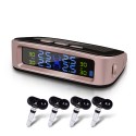 Rose Gold Solar Tire Pressure Monitor System Internal External Tire Pressure Sensor