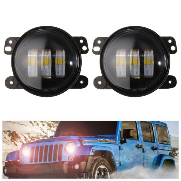 2pcs 4inch 30W 6500K 144LM LED Fog Lights for Jeep Wrangler JK Dodge Magnum Chrysler Cruiser