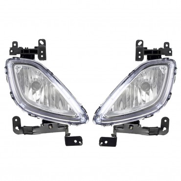 Car Front Bumper Fog Lights Lamps with Halogen Bulb Wiring Pair for Hyundai Elantra 2011-2013