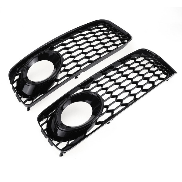 Front Fog Light Lamp Cover Grille Grill Honeycomb Hex Black For Audi A5 S-Line S5 B8 RS5 2008-2012