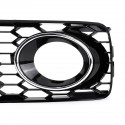 Front Fog Light Lamp Cover Grille Grill Honeycomb Hex Chrome Silver For Audi A5 S-Line S5 B8 RS5 2008-2012