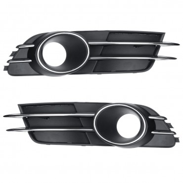 Front Lower Bumper Fog Light Grille Lamp Cover Vent Pair for AUDI A6 C7 2011-2017