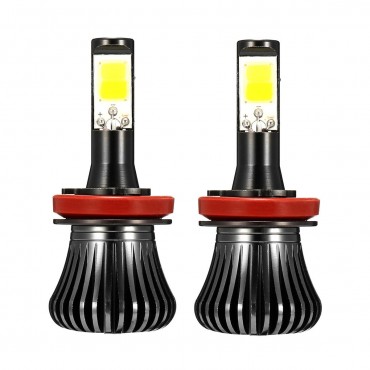 Pair 2600LM 6W COB LED Car Fog Lights H1 H3 H4 H7 H8/H11 9005/9006 Dual Color 3000K/6000K