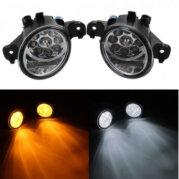 Pair 6W Car Front Fog Lights with H11 bulb for Nissan Altima Maxima Rogue Sentra Yellow/White