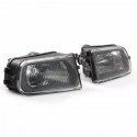 Pair Black Fog Lights Bumper Lamp Cover Housing For BMW E39 5-Series 97-00/ Z3 97-01
