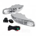 Pair Front Bumper Fog Light Lamp with Bulb Wire Harness Yellow For Toyota Corolla 2003-2004