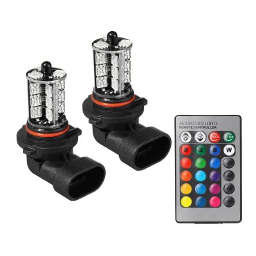 RGBW Multi-Color Car Headlight Fog Light Bulb H7 H11 9005 9006 with 24-Key Remote Controller 12V