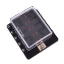 10 Way Car Fuse Box Holder 100A With LED Indicator 12V-32V For Auto Car Boat Marine