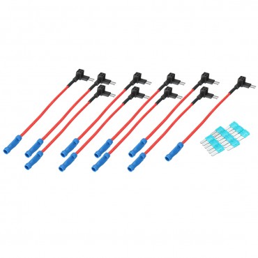 10PCS Car Fuse Adapter Tap Dual Circuit Adapter Holder for Truck Auto