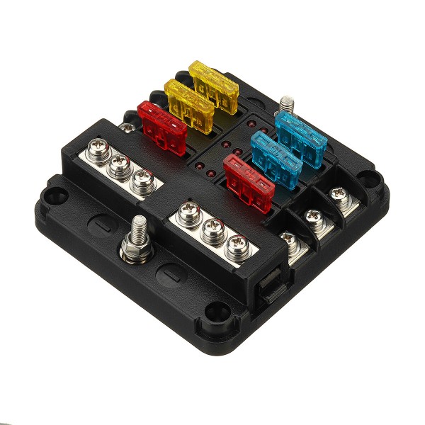 12V 24V 6 Way Blade Fuse Holder Box Block Case 100A For Car Truck Boat Marine Bus RV Van