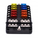 12V-32V Fuse Box Holder 12 Ways Blade With LED Indicator Light for Auto Car Boat Marine Trike