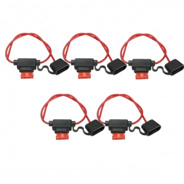 5x Waterproof Car Auto 10Amp In Line Blade Fuse Holder Fuses