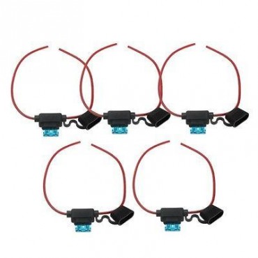 5x Waterproof Car Auto 15Amp In Line Blade Fuse Holder Fuses