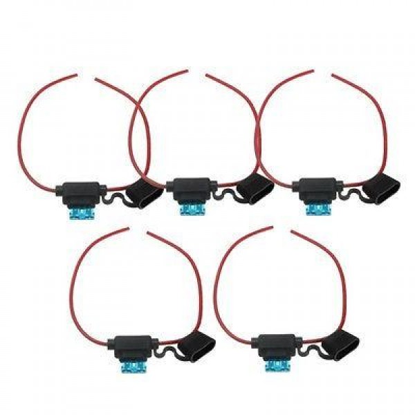 5x Waterproof Car Auto 15Amp In Line Blade Fuse Holder Fuses