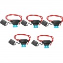 5x Waterproof Car Auto 15Amp In Line Blade Fuse Holder Fuses
