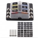 6-Way Fuse Box Block Holder 32V Bus Bar Kit with LED Indicator For Car Boat