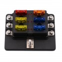 6-Way Fuse Box Block Holder 32V Bus Bar Kit with LED Indicator For Car Boat