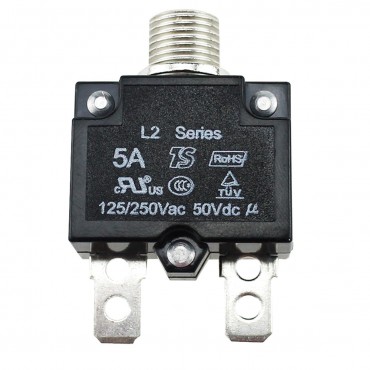 AC 125-250V Push Button Reset Quick Connect Terminal Circuit Breaker Plastic