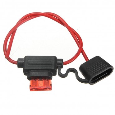Car Fuse Holder Socket Blade Type In Line 6-32V with 10/15/20/30A Replacement Fuses Waterproof