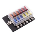 12 Way Fuse Box 12V 32V Circuit Standard Blade Block Holder Kit Car Caravan