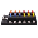 12 Way Fuse Box 12V 32V Circuit Standard Blade Block Holder Kit Car Caravan