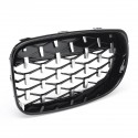 1 Pair Chrome Glossy Black Front Kidney Grilles Diamond Style For BMW 1 Series E81 E82 E87 E88 2008-2011