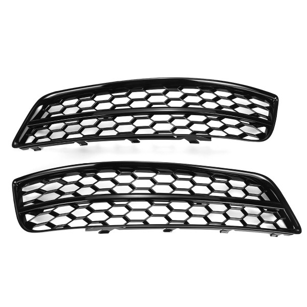 1 Pair Front Grille Fog Light Lamp Cover Glossy Black HONEYCOMB Car Modification For Audi A3 8P 2009-2013