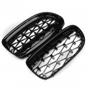 1 Pair Front Grille Glossy Black Diamond Meteor For BMW 3 Series E90 2009-2012