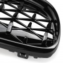 1 Pair Front Grille Glossy Black Diamond Meteor For BMW 3 Series E90 2009-2012