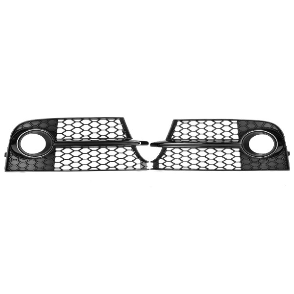 1 Pair HONEYCOMB Front Grille Fog Light Frame Cover Black For AUDI TT MK2 S-LINE TTS 2011-2014