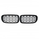 1Pair Black Chrome Front Kidney Grill Grille For BMW X5 F15 X6 F16 2014-2017 LH RH