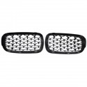 1Pair Black Front Kidney Grill Grille For BMW X5 F15 X6 F16 2014-2017 Glossy Black