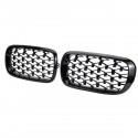 1Pair Black Front Kidney Grill Grille For BMW X5 F15 X6 F16 2014-2017 Glossy Black