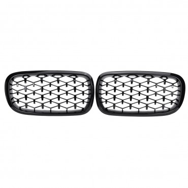 1Pair Black Front Kidney Grill Grille For BMW X5 F15 X6 F16 2014-2017 Glossy Black