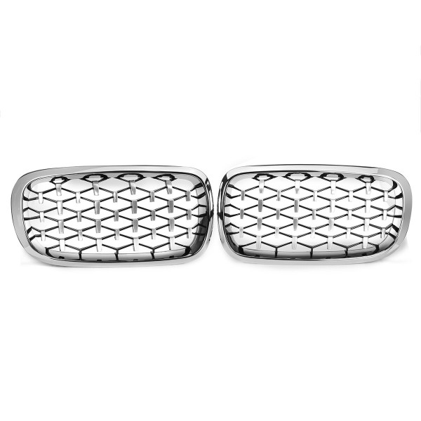 1Pair Chrome Front Kidney Grill Grille For BMW X5 F15 X6 F16 2014-2017 Left Right