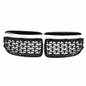 1Pair Front Kidney Grill Grilles Diamond Mesh Upper Hood Eyelids For BMW E90 E91