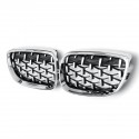 2PCS Front Grill Grille Chrome Diamond Meteor For BMW 3 Series E90 E92