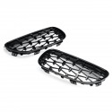 2PCS Front Grill Grille Gloss Black Diamond Meteor For BMW E92 E93 2010-2015 R