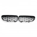 2PCS Front Grill Grille Gloss Black Diamond Meteor For BMW E92 E93 2010-2015 R