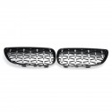 2PCS Front Grille Grill Black&Chrome Diamond Style For BMW 3 Series E90 E92 E93