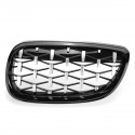 2PCS Front Grille Grill Black&Chrome Diamond Style For BMW 3 Series E90 E92 E93