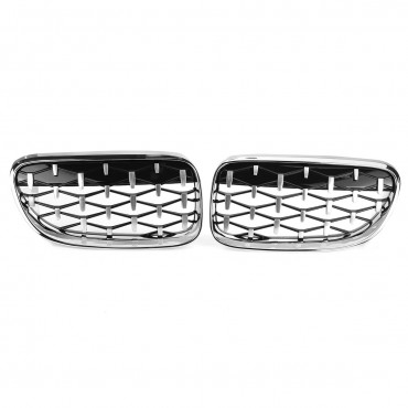 2PCS Grille Grill Front Diamond Meteor Chrome For BMW E92 E93 10-15 #51137254968