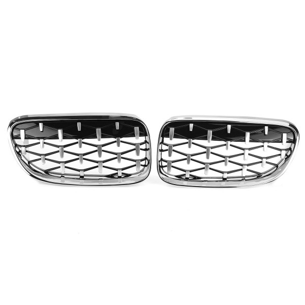 2PCS Grille Grill Front Diamond Meteor Chrome For BMW E92 E93 10-15 #51137254968