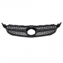 Black Front Diamond Grill Grille With camera For Mercedes Benz W205 C250 C300 C400 C43 AMG 2019+